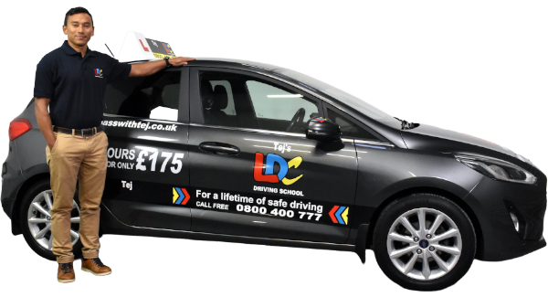 Tej Shrestha's driving school car